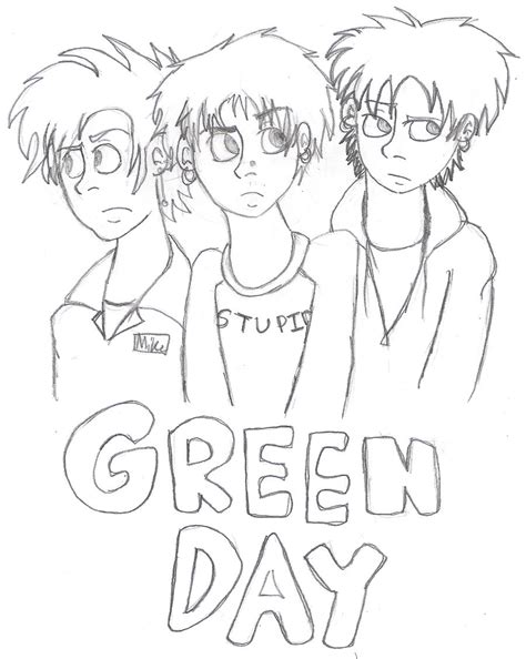 green day band coloring pages sketch coloring page