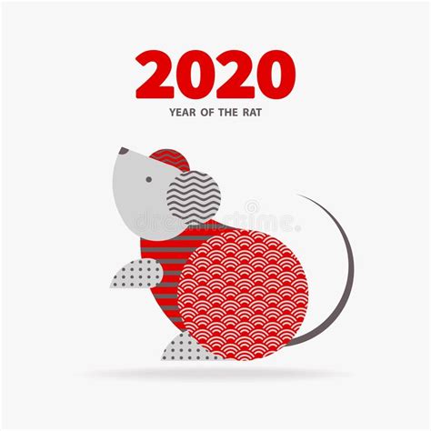 het jaar van  van de rat vector illustratie illustration  muis cirkel