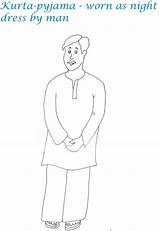 Coloring Indian Kids Man Dresses Print Printable Kurta Pages Pyjama Men Drawings India Pdf Open  Popular sketch template