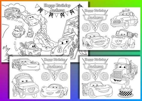 personalized disney cars birthday party coloring pages activity