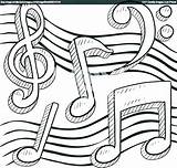 Music Notes Coloring Pages Note Drawing Musical Sketch Printable Vector Treble Clef Doodle Line Border Stock Symbol Staff Drawings Kente sketch template
