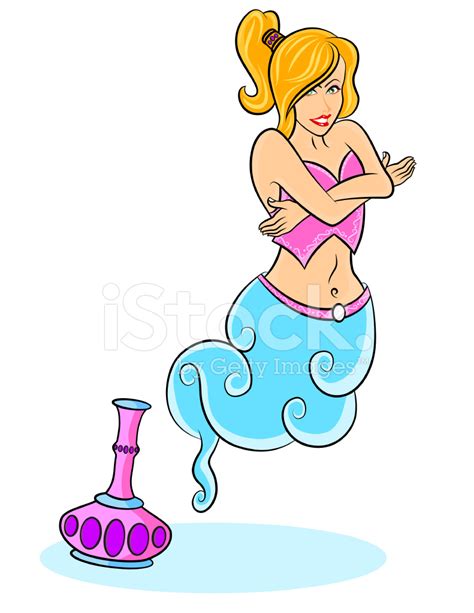 Genie And Bottle Stock Vector