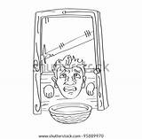 Guillotine Cartoon Vector Outline Illustration Shutterstock Preview Coloring Pages Template Stock sketch template