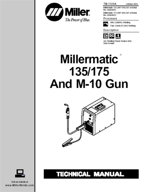 miller millermatic      gun service technical manual ebay