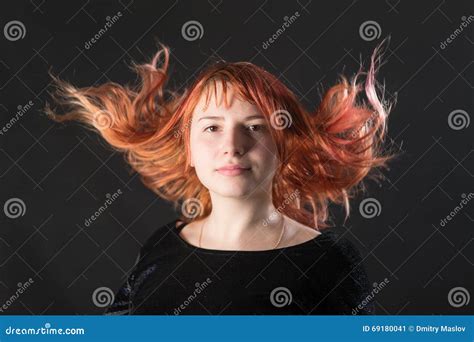 portrait of a girl with red hair stock image image of caucasian