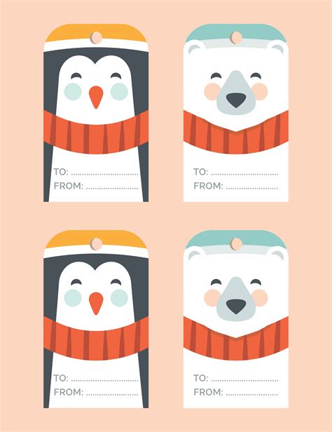 happy holidays  tags printable template