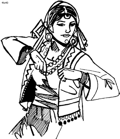 folk dances  india dance coloring pages dance  india coloring books