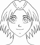 Coloring Face Manga Wecoloringpage sketch template