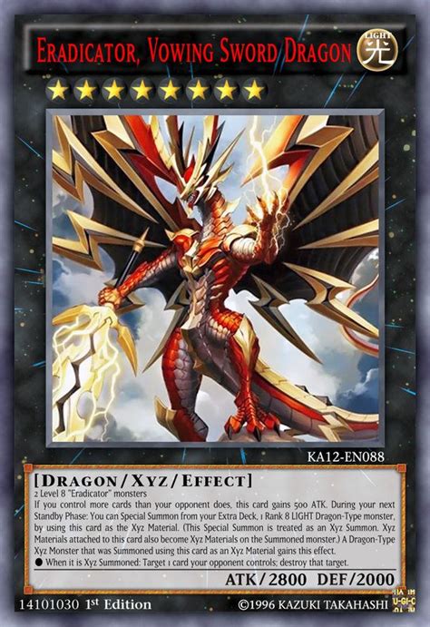 eradicator vowing sword dragon custom yugioh cards