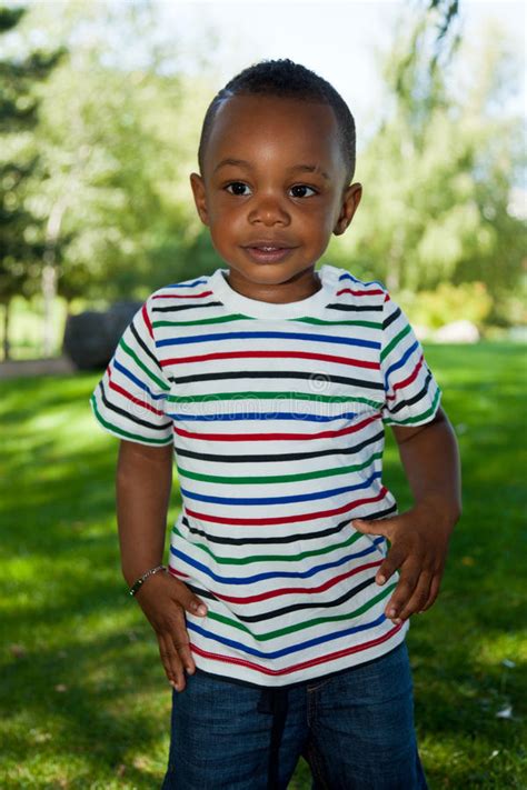 cute  african american baby boy playing stock photo image
