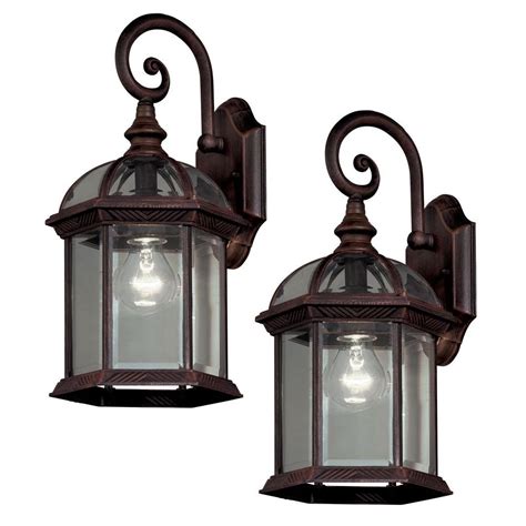 hampton bay twin pack  light weathered bronze outdoor lantern  rt