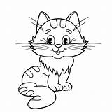 Cat Cartoon Coloring Pages Getcolorings Color Book sketch template