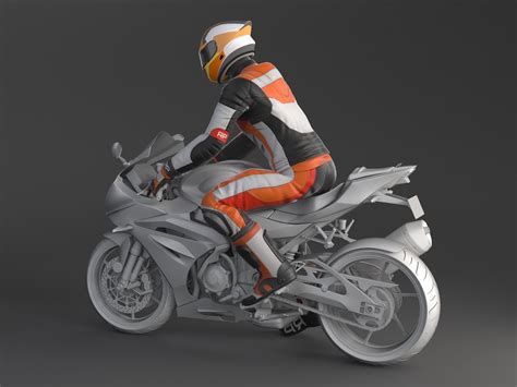 biker motorcycle rider  model turbosquid