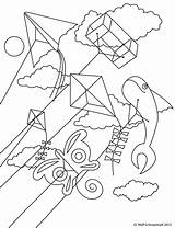 Kite Coloring Pages Printable Colorir Para Pipas Festival Kites Kids Desenhos Guta Rocha Books Simple sketch template