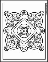 Celtic Coloring Pages Square Designs Color Irish Scottish Colorwithfuzzy sketch template