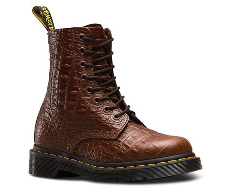 dr martens pascal  vibrance croco womens boots  dark brown  sizes ebay boots