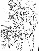 Ariel Coloring Mermaid Little Pages Eric Disney Printable Wedding Princess Vow Making Prince Print Color Colouring Kids Book Template Colors sketch template