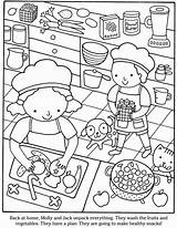 Coloring Pages Healthy Colouring Color Printable Snacks Kids Dover Publications Cook Sheets Welcome Preschool Books Activity Fruits Choose Board Washing sketch template