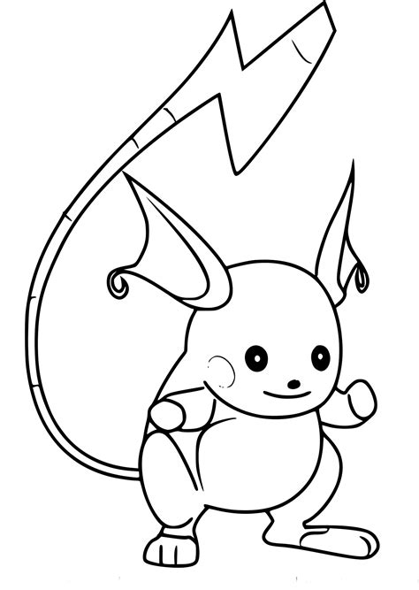 raichu pokemon pages coloring pages