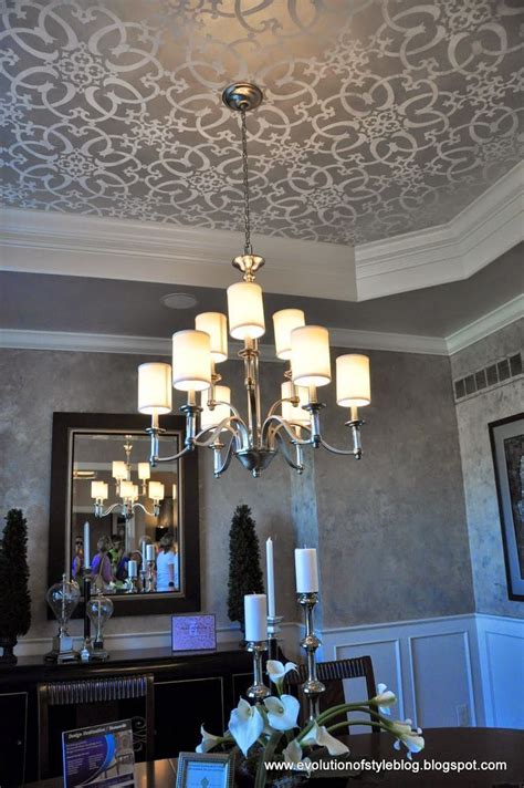 stenciled tray ceiling dining room ceiling ceiling design ceiling decor