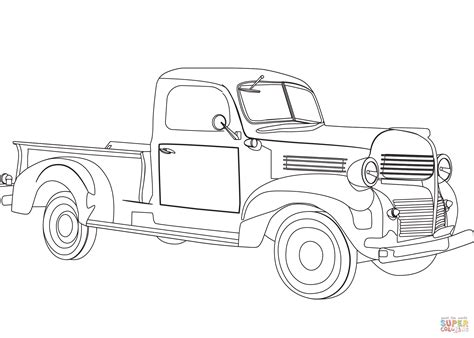 vintage truck coloring pages