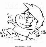 Mud Coloring Boy Playing Fun Cartoon Having Outlined Leishman Ron Clipart 620px 61kb sketch template