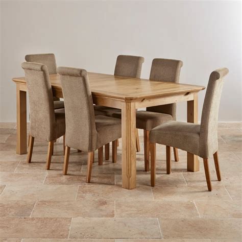 edinburgh ft extending oak dining table  plain sage chairs