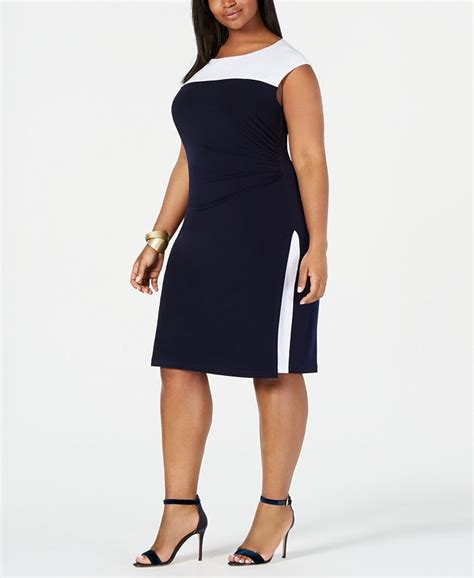 connected plus size colorblocked sheath dress and reviews dresses