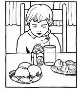 Coloring Pages Before Clipart Kids Thank Jesus Bible Eat God Eating Prayer Pray Praying Sheets Dinner Color Christian School Colouring sketch template