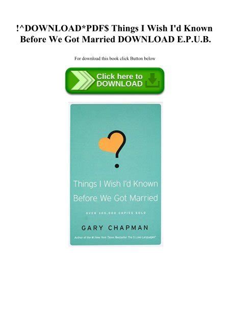 downloadpdf things i wish i d known before we got married download e