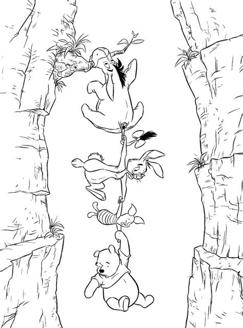 fun  cute winnie  pooh  friends coloring pages