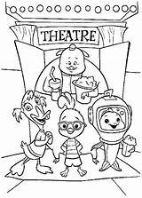 Coloring Chicken Pages Little Theatre Standing Outside Friends Netart sketch template