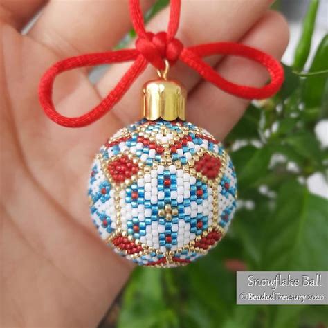 fabulous beaded christmas ball ornament tutorials  beading gem