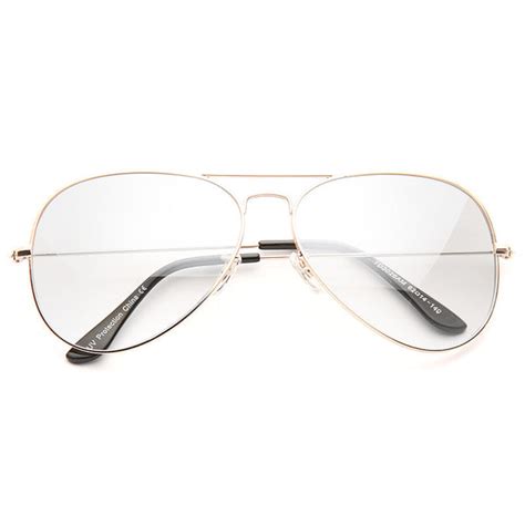 Classic 60mm Lightly Tinted Clear Aviator Glasses Cosmiceyewear