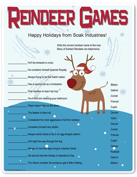 printable reindeer games theyre  fun riddleswho