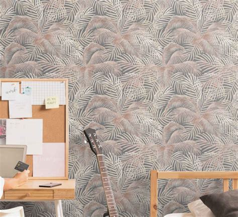 palm leaves outline contemporary wallpaper tenstickers