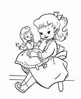 Coloring Doll Girl Pages Holding Popular Her sketch template