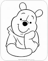 Pooh Winnie Coloring Pages Face Disney Pdf sketch template