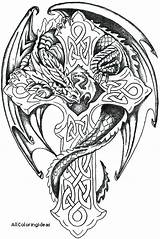 Coloring Tattoo Pages Tattoos Skull Tribal 3d Printable Designs Print Modern Getcolorings Getdrawings Color Book Dragon Popular Template Pag sketch template