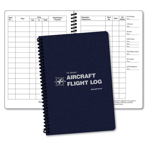 asa aircraft flight log logbook sp flt aircraft spruce