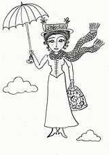 Poppins Mary Coloring Printables Pages Comments sketch template
