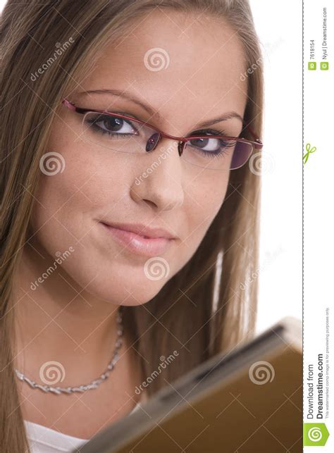 College Girl In Glasses Stock Images Image 7618154
