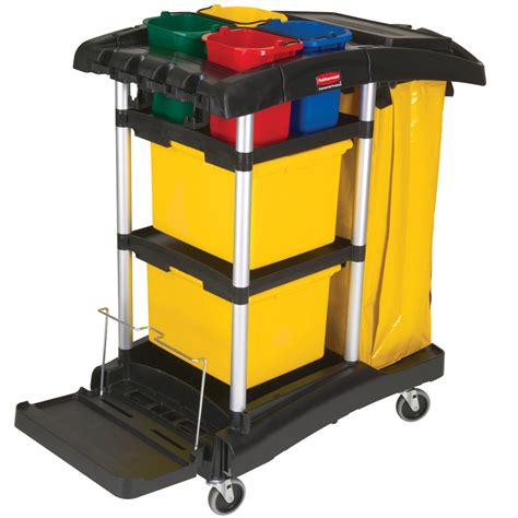 rubbermaid fgtbla hygen microfiber high capacity janitor cart