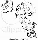 Frisbee Cartoon Clipart Boy Catching Coloring Toonaday Illustration Royalty Lineart Vector Getcolorings Printable Pages sketch template