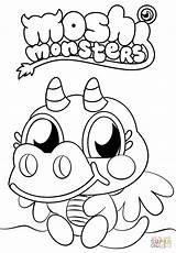 Moshi Monsters Coloring Monster Burnie Printable Cartoon Drawing Moshlings Categories sketch template