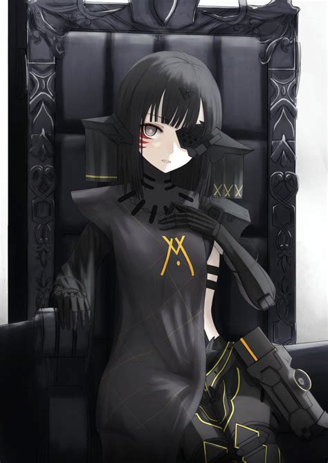 Safebooru 1girl Absurdres Android Black Clothes Black Hair Chair