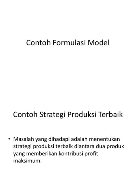 contoh formulasi model
