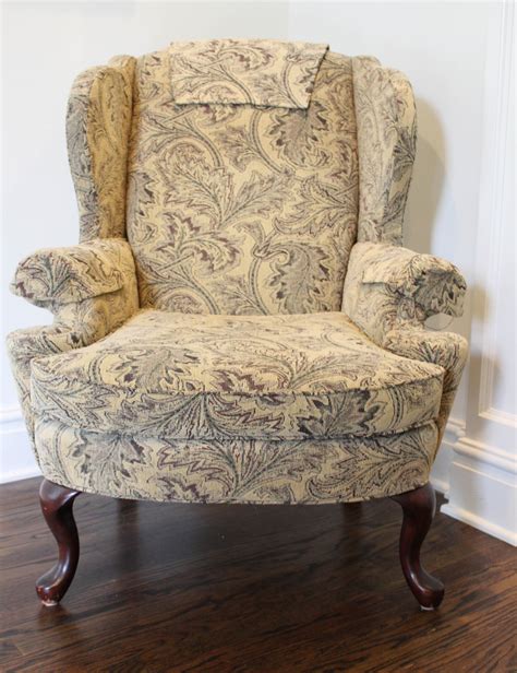 contemporary upholstered wingback chair  norwalk ebth