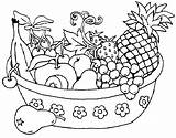 Basket Coloring Pages Fruit Vegetable Getdrawings sketch template