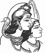 Parvati Shiva Parvathi Editable sketch template